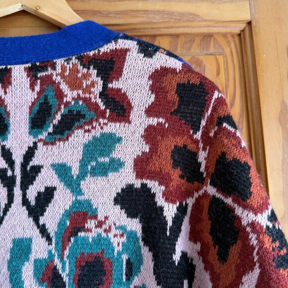 Farm Rio Toucans Scarf Print Cardigan Sweater | M - Picture 12 of 13